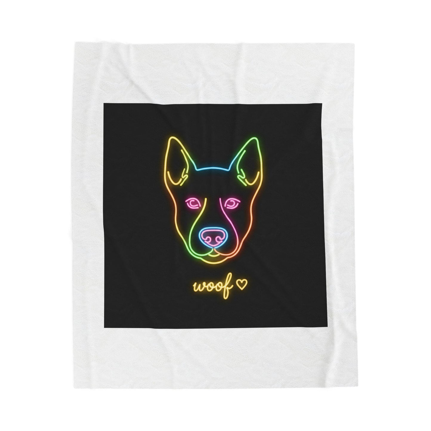Neon Dog 'woof' Plush Blanket | Office Humor, Meeting Meme