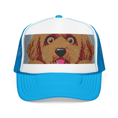 Meme Dog Embroidered Trucker Hat — 'Embrace the Fur'