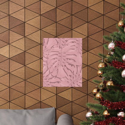 Soft Pink Monstera Botanical Print – Unframed Wall Art