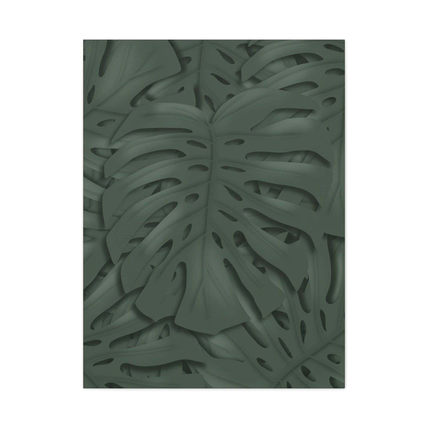 Deep Green Monstera Canvas Print – Botanical Wall Art