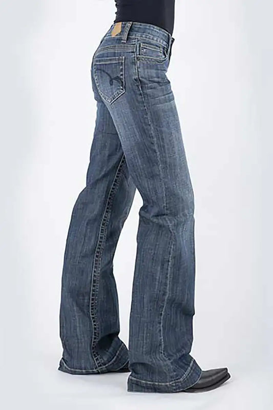 Tin Haul 460 Ella Fit Blue Loop Pocket ( Denim Dark Wash ) - Women's Jeans