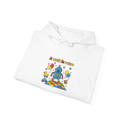 Retro Toy Robot Hoodie | Throwback Kid primary colors, childlike design