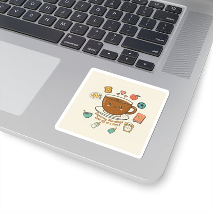 Surviving Mornings Coffee Cup Sticker | Parenting Morning Humor, Morning Chaos