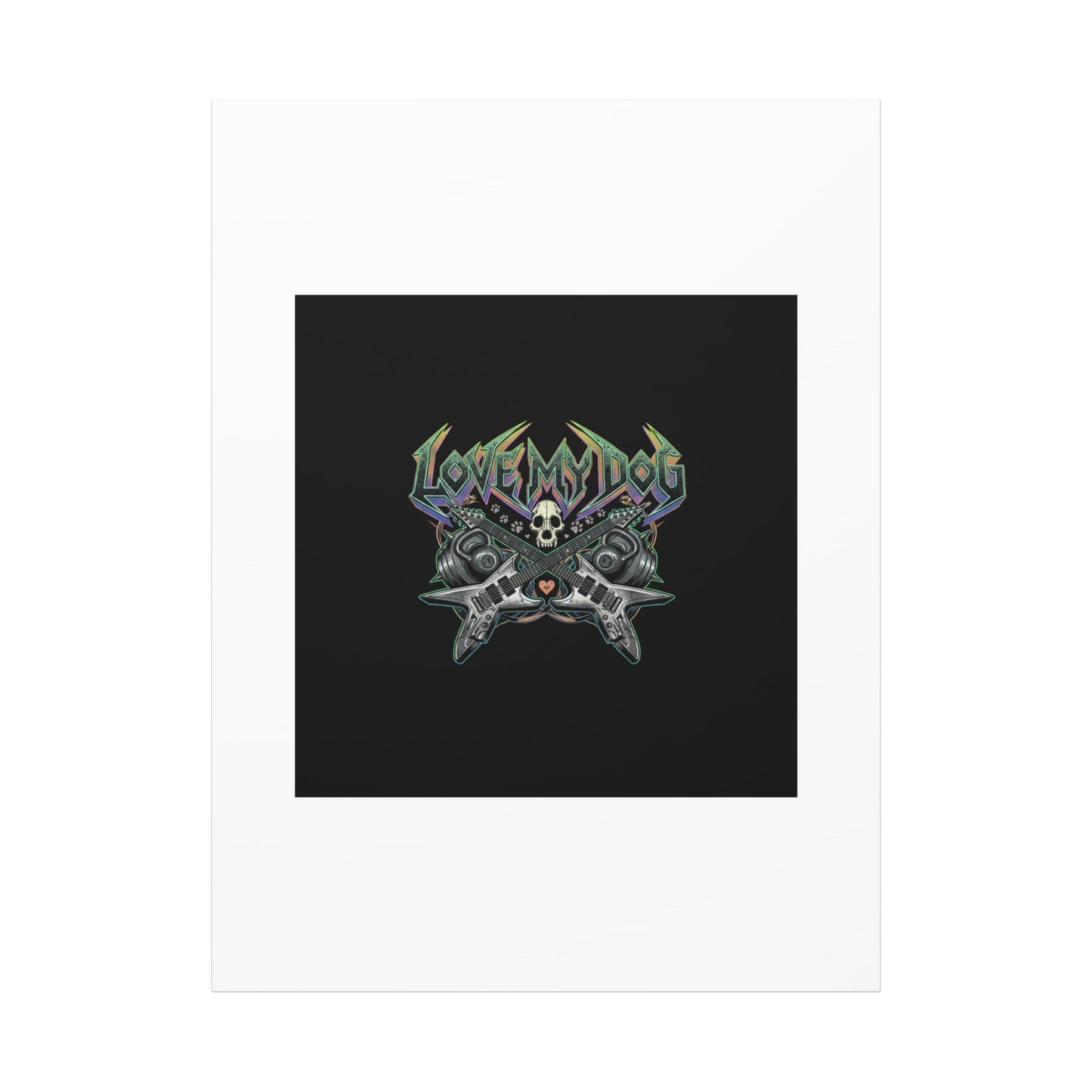 Love My Dog metal font Canvas | gothic wellness quote, edgy self-care merch