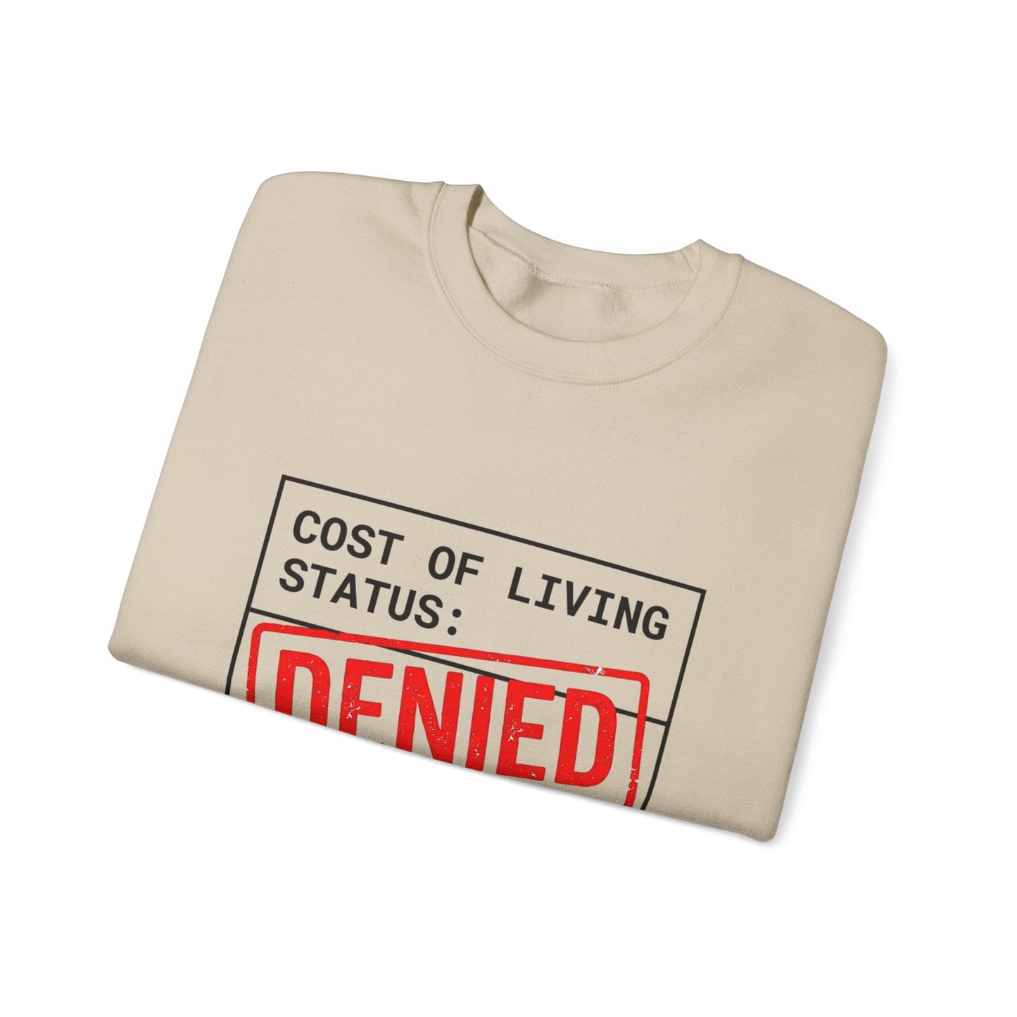 Cost of Living Status: DENIED Sweatshirt | receipt aesthetic, budget humor