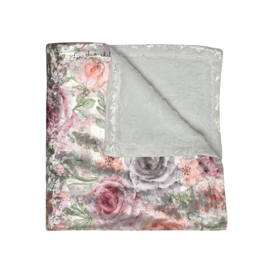 For This Child I Have Prayed Crushed Velvet Blanket