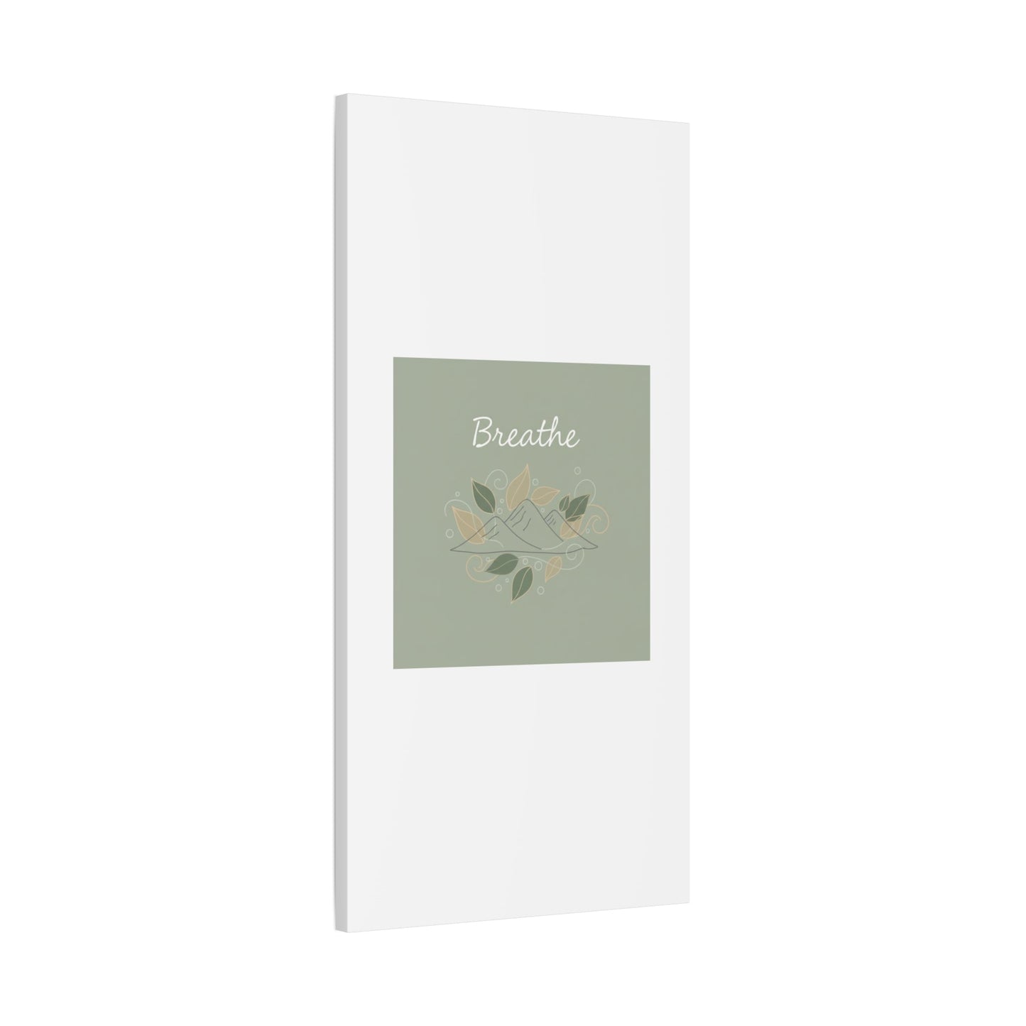 Breathe Mountain Line Canvas | Nature Symbols, Minimal Forest Wall Art