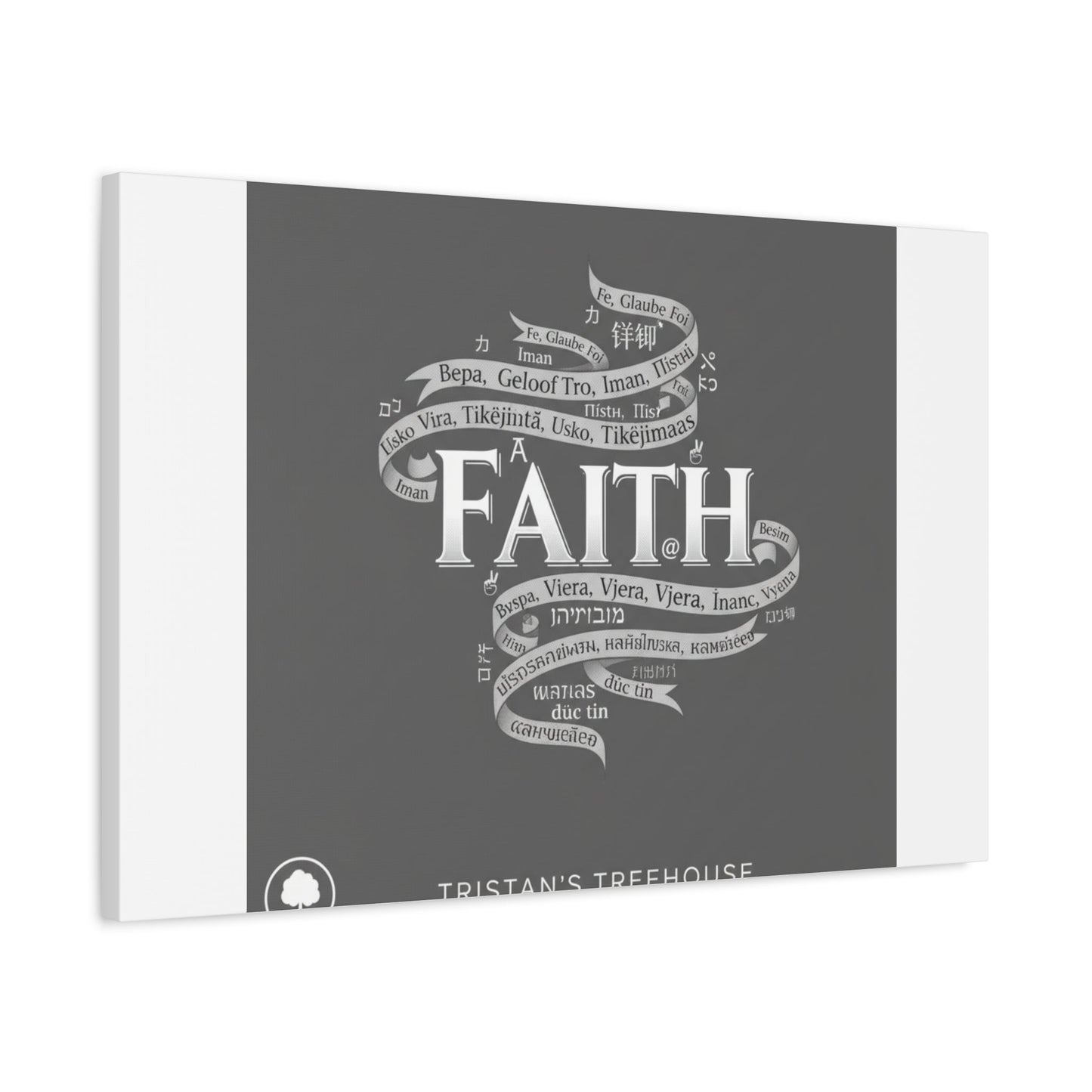 handwritten faith ribbon Canvas | sketch aesthetic, doodle design