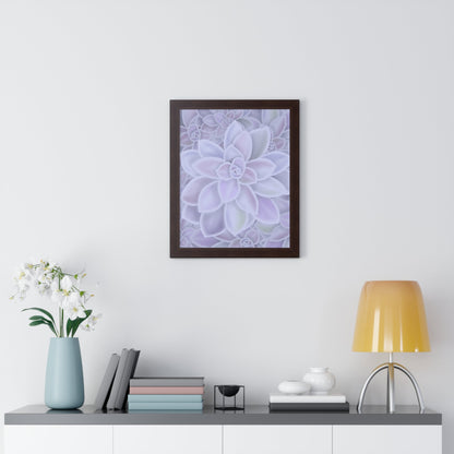 Graptopetalum Murasaki Succulent Pattern Framed Print – Botanical Wall Art