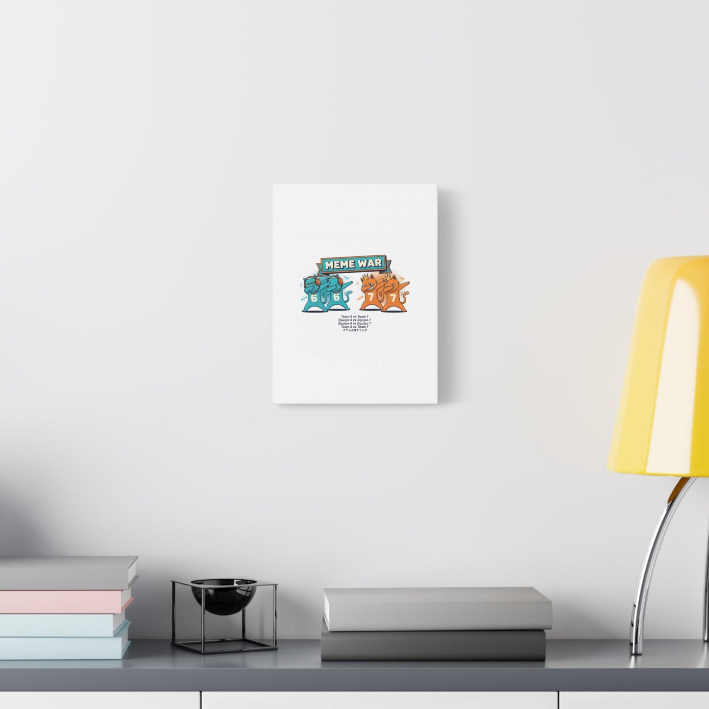 Meme War: Six vs. Seven Canvas Wall Art