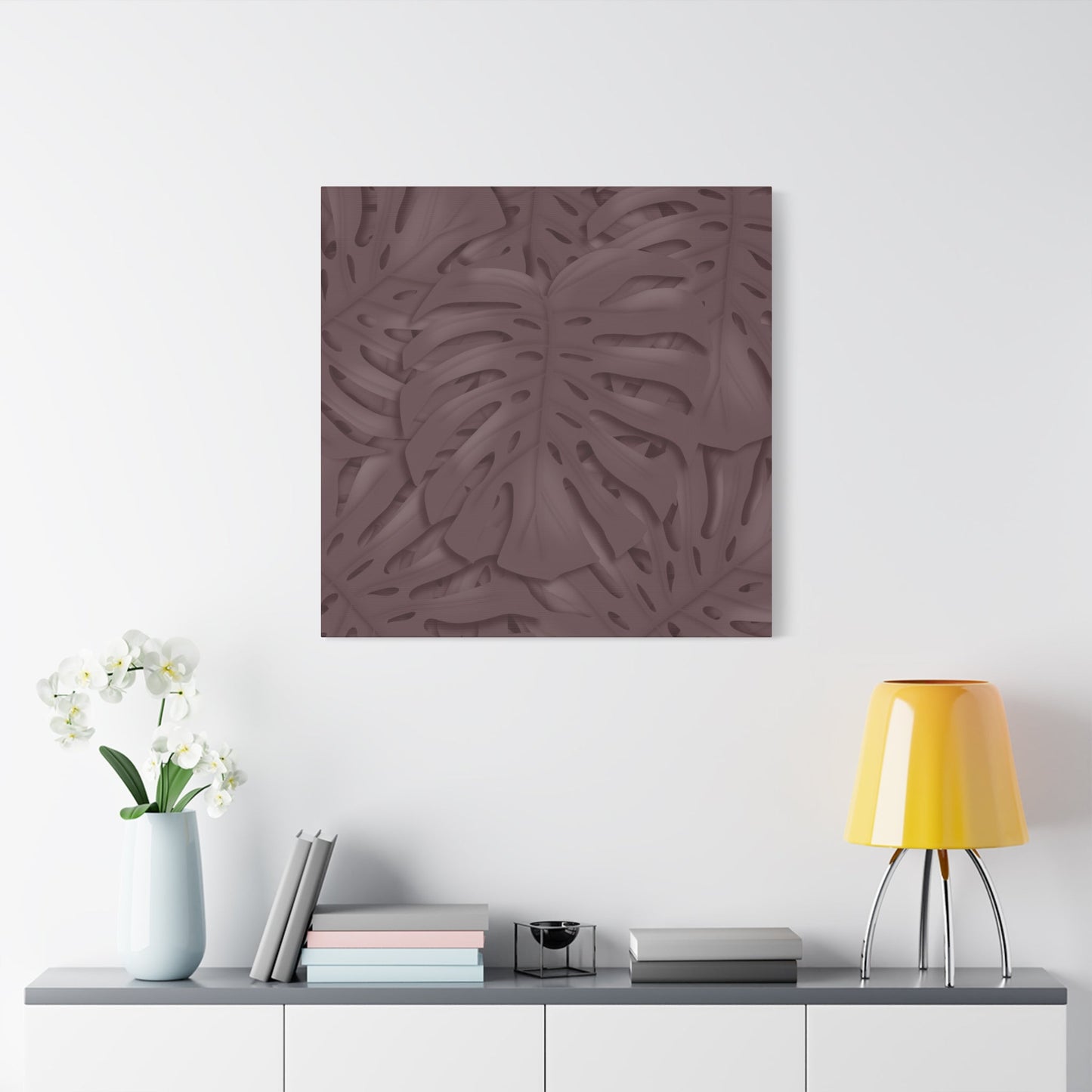 Merlot Monstera Canvas Print – Botanical Wall Art