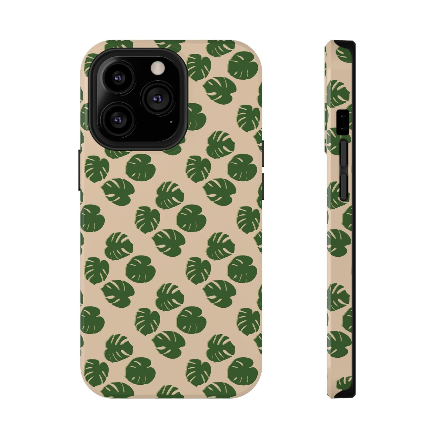 Monstera Pattern Phone Case – Dual Layer Protective Cover