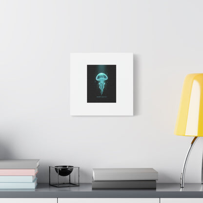 Bioluminescent Jellyfish Art Canvas | Deep Sea Aesthetic, Neon Glow