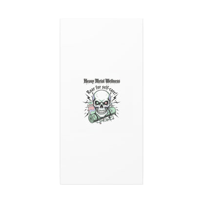 Roar for Self-Care Skull Canvas | heavy metal wellness, gothic wellness quote