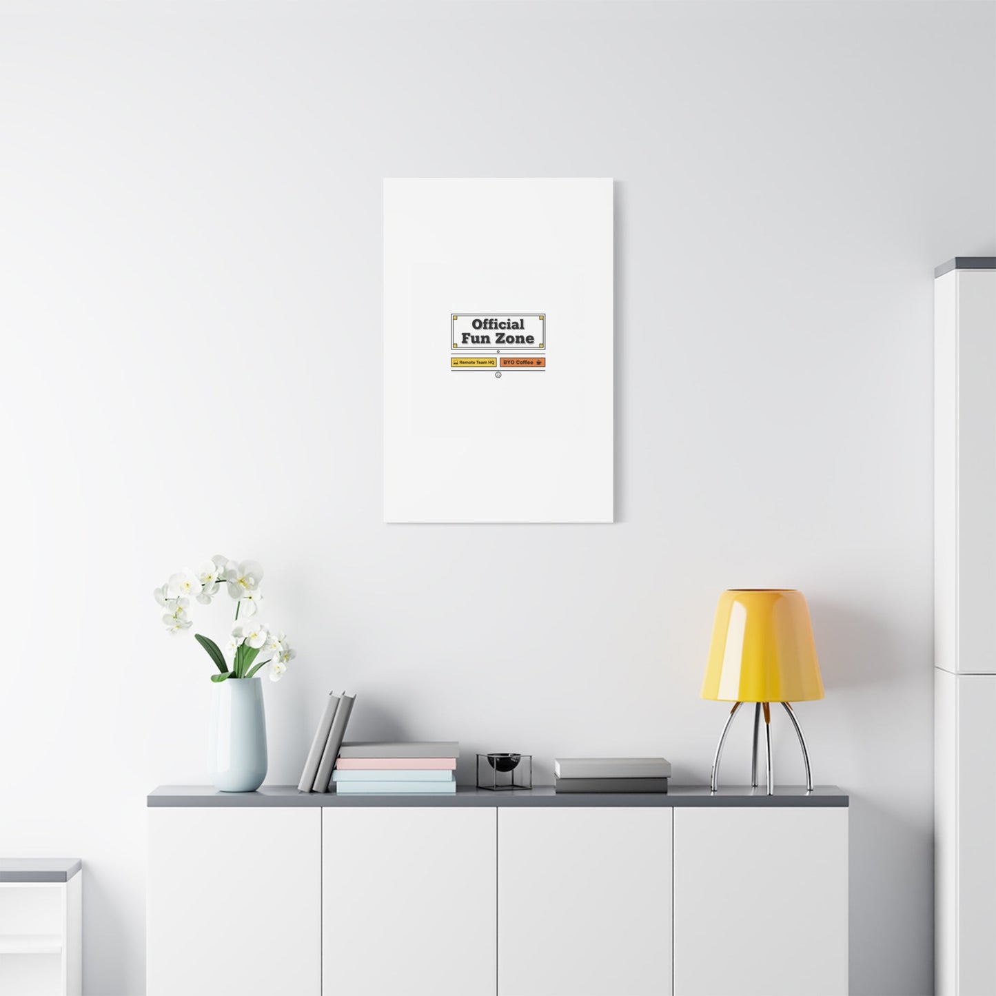 Official Fun Zone Canvas, Office Sign Parody, Workplace Humor, Notice Label