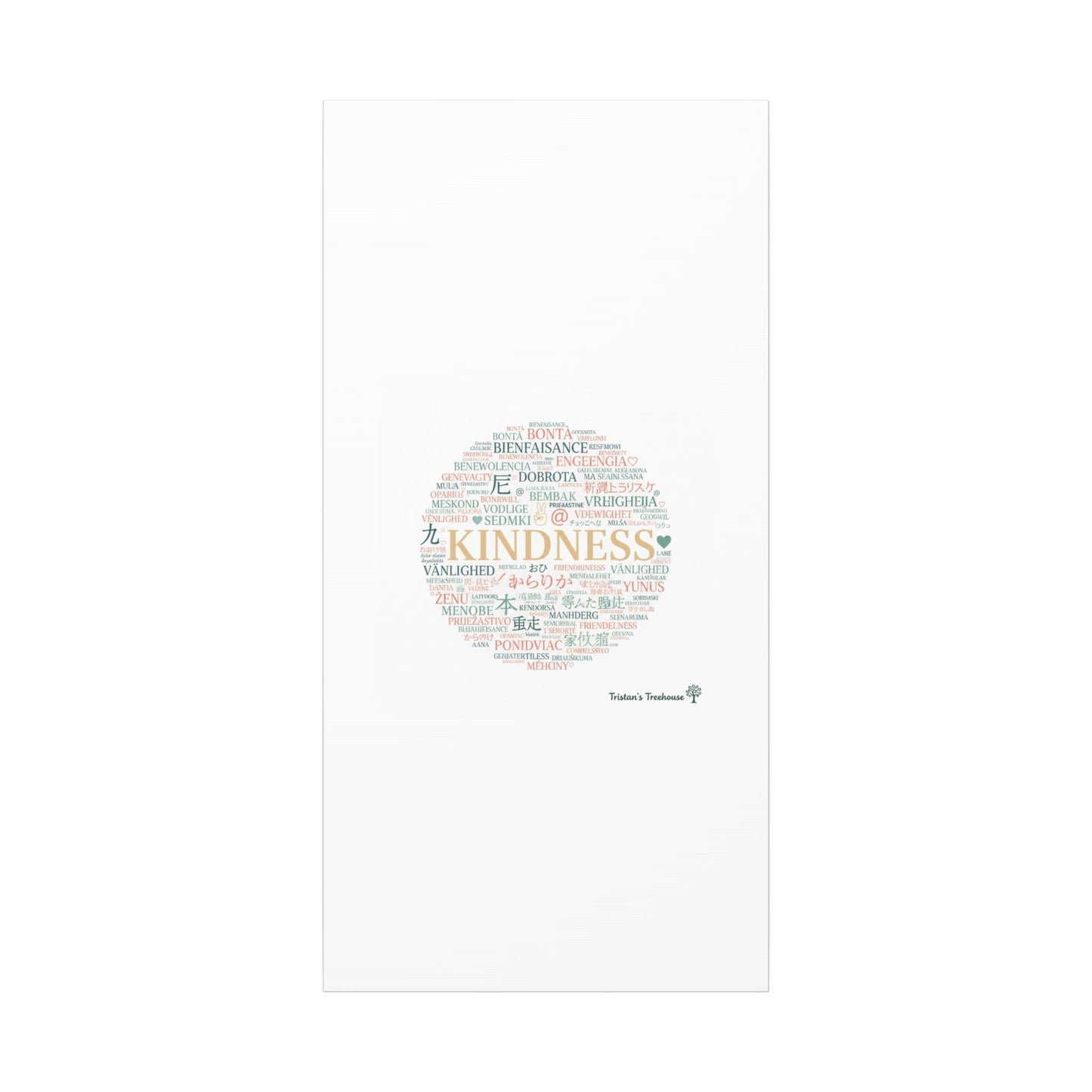 Kindness Word Cloud Canvas | Fresh Start Minimalist Wall Art
