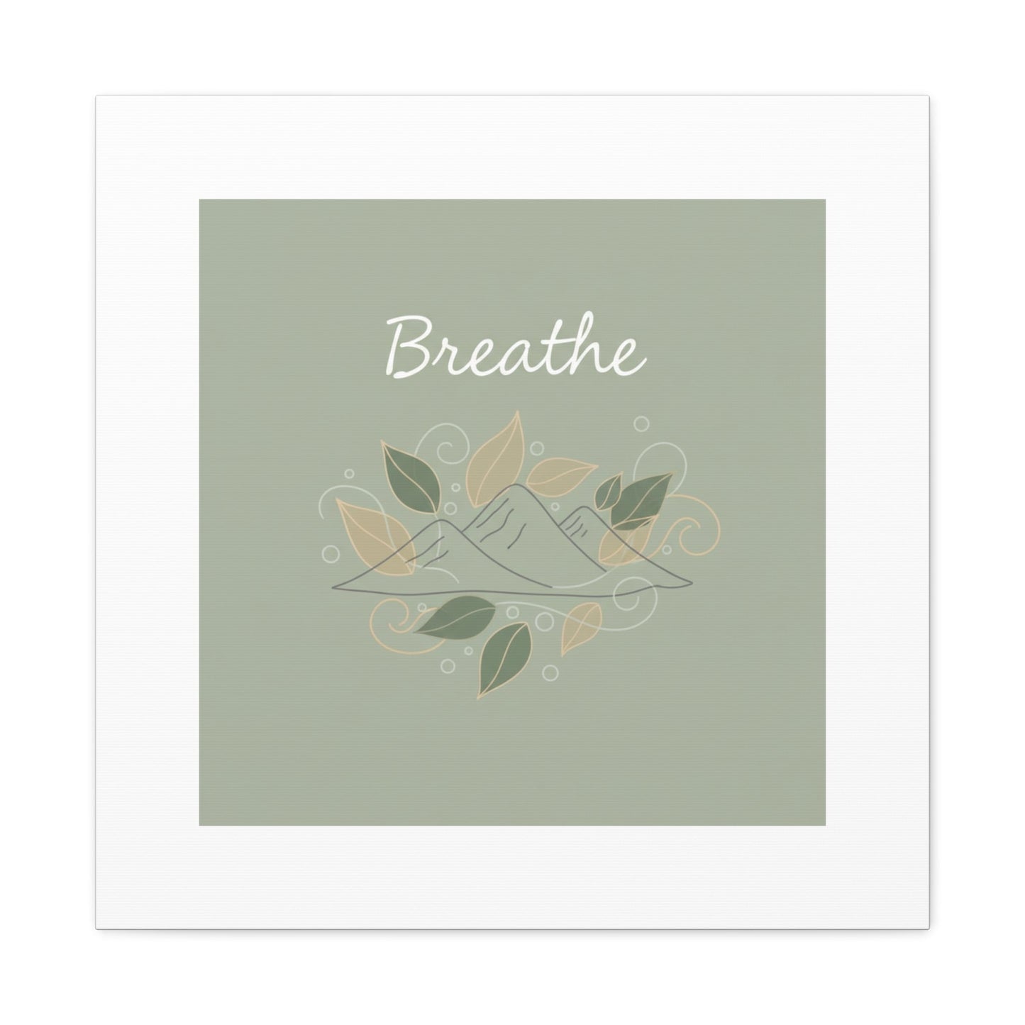 Breathe Mountain Line Canvas | Nature Symbols, Minimal Forest Wall Art