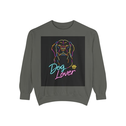 Dog Lover Sweatshirt — Neon Puppy Graphic Crewneck