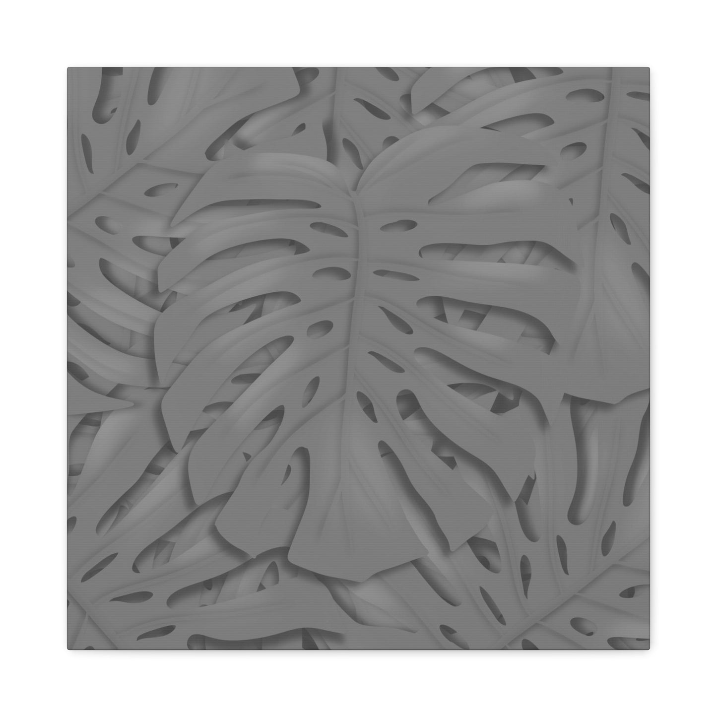 Grey Monstera Canvas Print – Botanical Wall Art