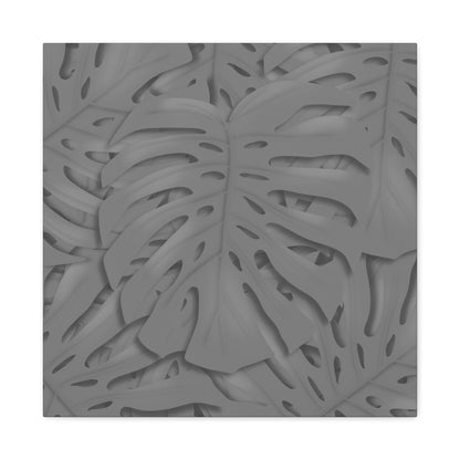 Grey Monstera Canvas Print – Botanical Wall Art