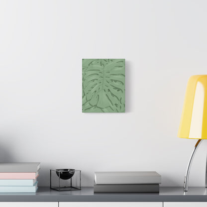 Sage Green Monstera Canvas Print – Botanical Wall Art