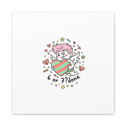 Weird Cupid heart illustration Canvas | Weird Valentine, quirky chaotic love