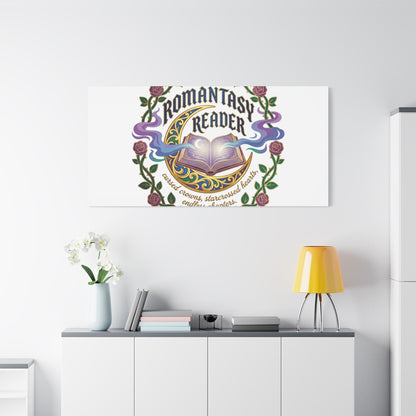 Romantasy Reader Canvas Print | enchanted bookish celestial gothic