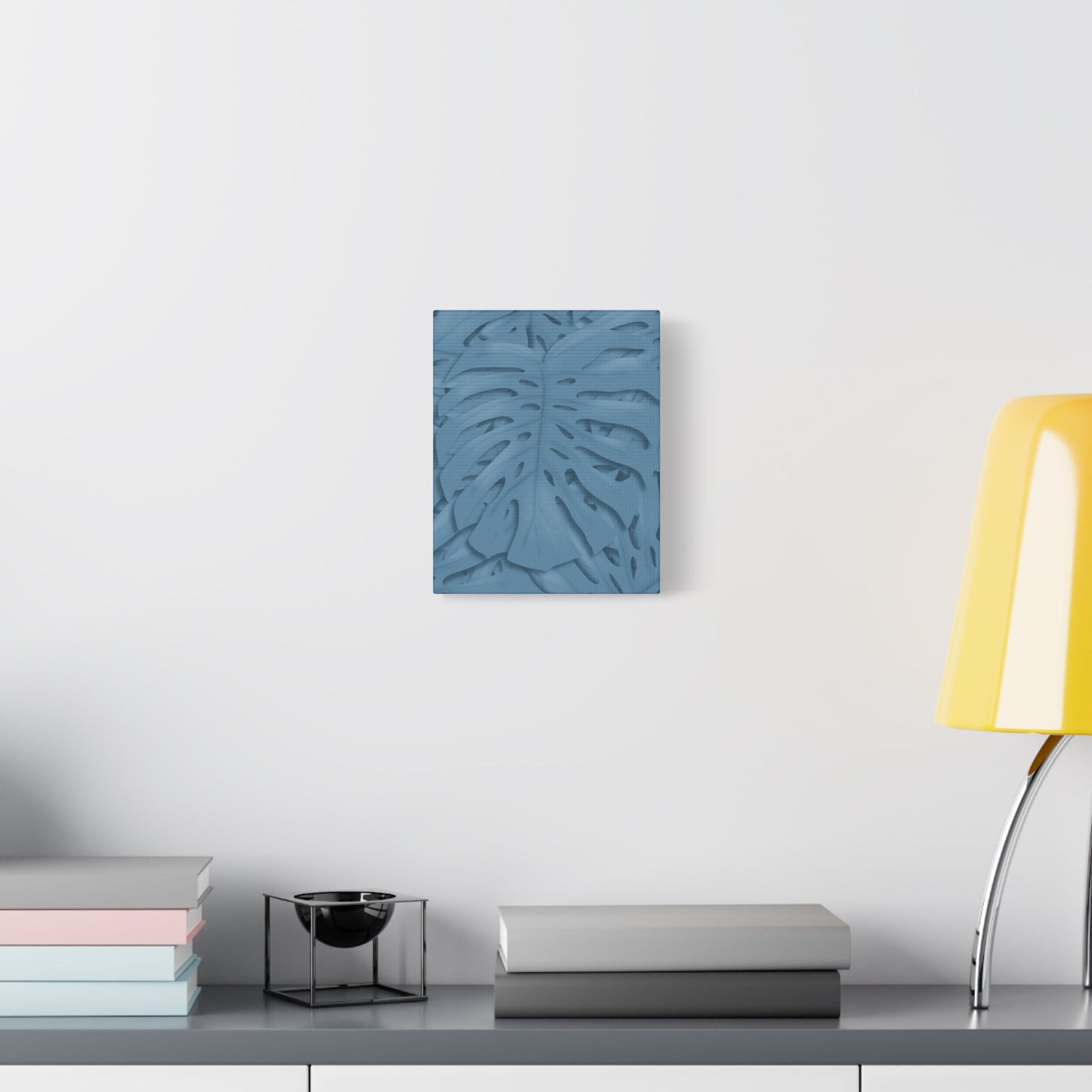 Cerulean Blue Monstera Canvas Print – Botanical Wall Art