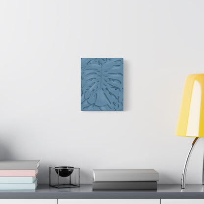Cerulean Blue Monstera Canvas Print – Botanical Wall Art