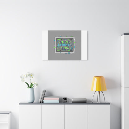 2026 Loading 99% Canvas | NYE countdown, retro system interface