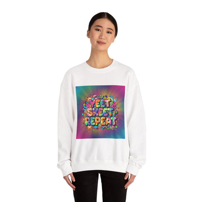 Yeet Sleep Repeat Sweatshirt | meme phrase, glitch graphic