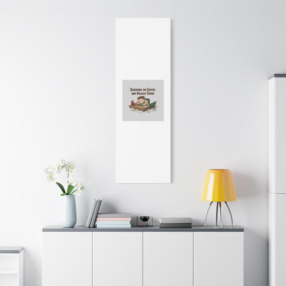 Surviving on Coffee and Holiday Cheer Canvas | Holiday Burnout, Festive But Tired