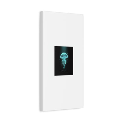 Bioluminescent Jellyfish Art Canvas | Deep Sea Aesthetic, Neon Glow