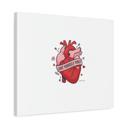 Love Yourself First Canvas, Hearts-with-a-Twist, Anti-Valentine Art