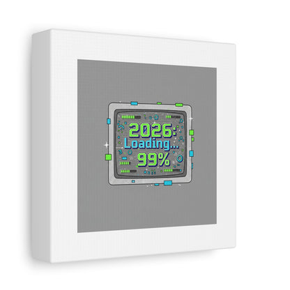 2026 Loading 99% Canvas | NYE countdown, retro system interface