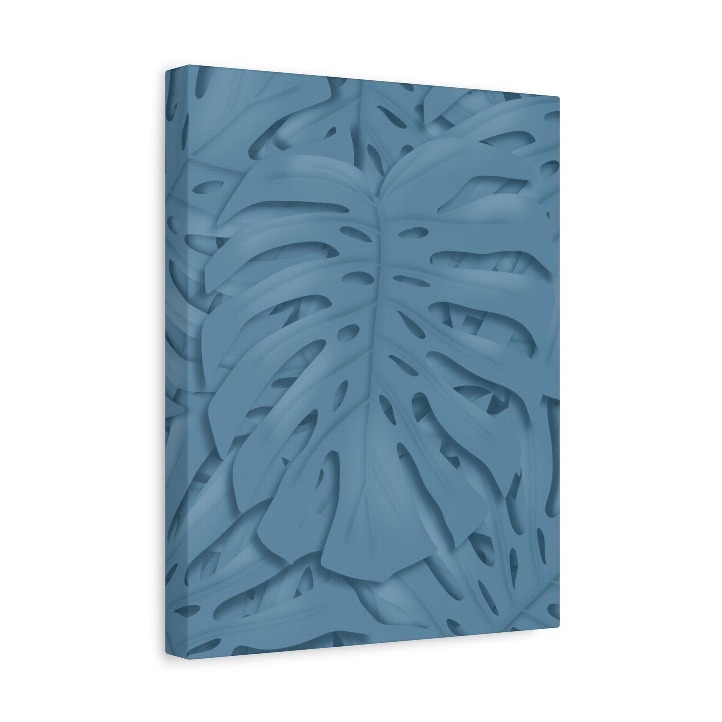 Cerulean Blue Monstera Canvas Print – Botanical Wall Art