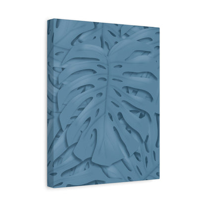 Cerulean Blue Monstera Canvas Print – Botanical Wall Art