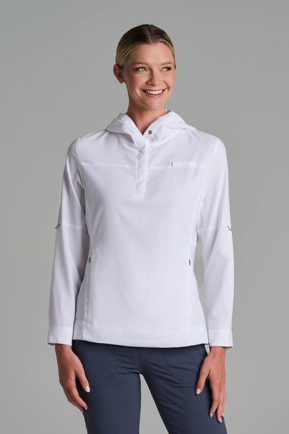 Women's Sea Spray Henley Hoodie | White