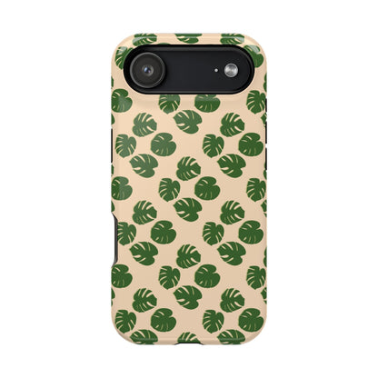 Monstera Pattern Phone Case – Dual Layer Protective Cover