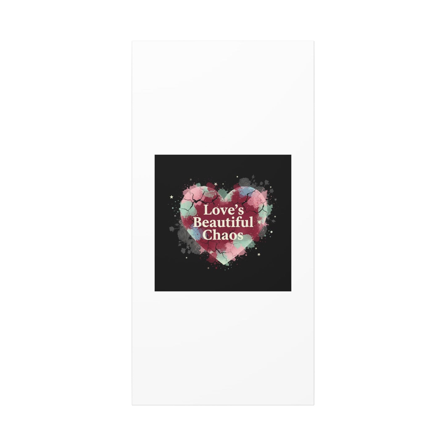Love's Beautiful Chaos Canvas Print | Soft Grunge Hearts, Distressed Heart Art