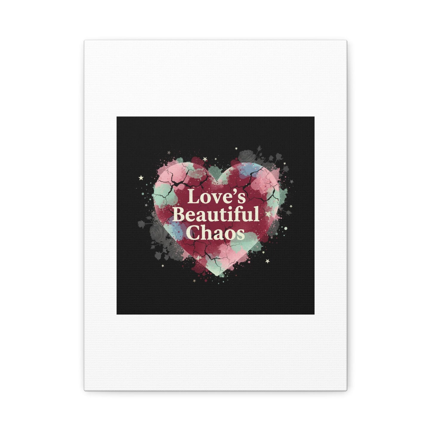 Love's Beautiful Chaos Canvas Print | Soft Grunge Hearts, Distressed Heart Art