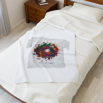 Painterly Abstract Floral Swirl Blanket | Artsy Brushstroke AOP