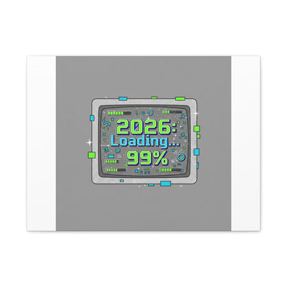 2026 Loading 99% Canvas | NYE countdown, retro system interface