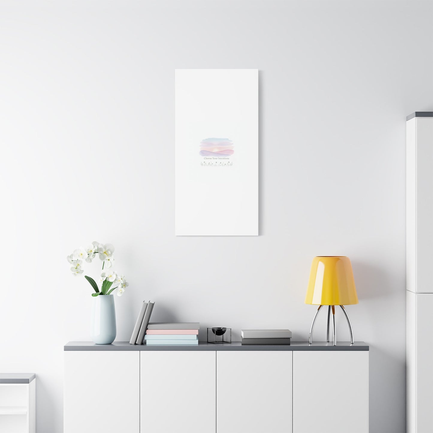 Choose Your Intentions Canvas, soft wellness poster, pastel gradient mindfulness art
