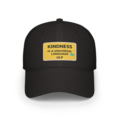 Kindness Is A Universal Language Patch Cap — Red Low Profile Baseball Hat