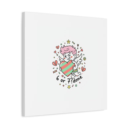 Weird Cupid heart illustration Canvas | Weird Valentine, quirky chaotic love