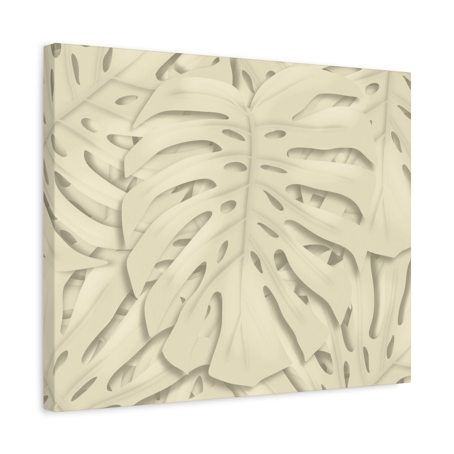 Beige Monstera Canvas Print – Botanical Wall Art