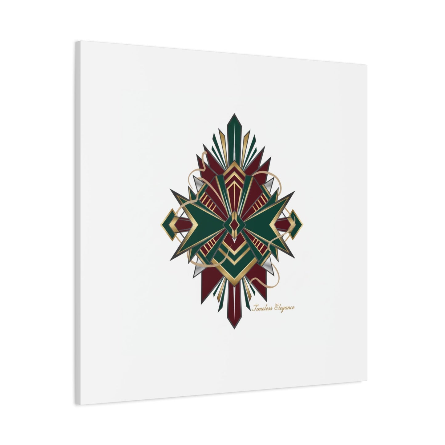 Art Deco geometric brass print Canvas | Neo-Deco chrome & gold fan motif