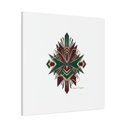 Art Deco geometric brass print Canvas | Neo-Deco chrome & gold fan motif