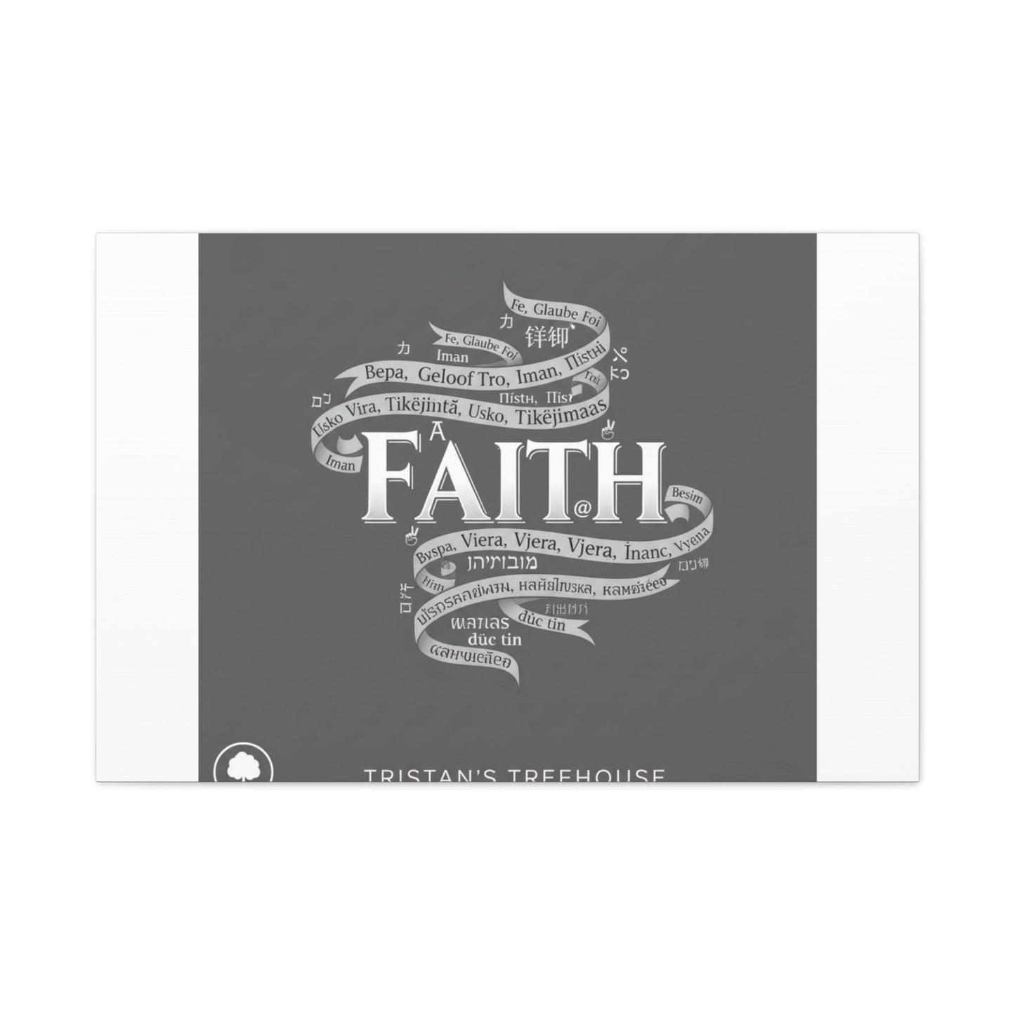 handwritten faith ribbon Canvas | sketch aesthetic, doodle design